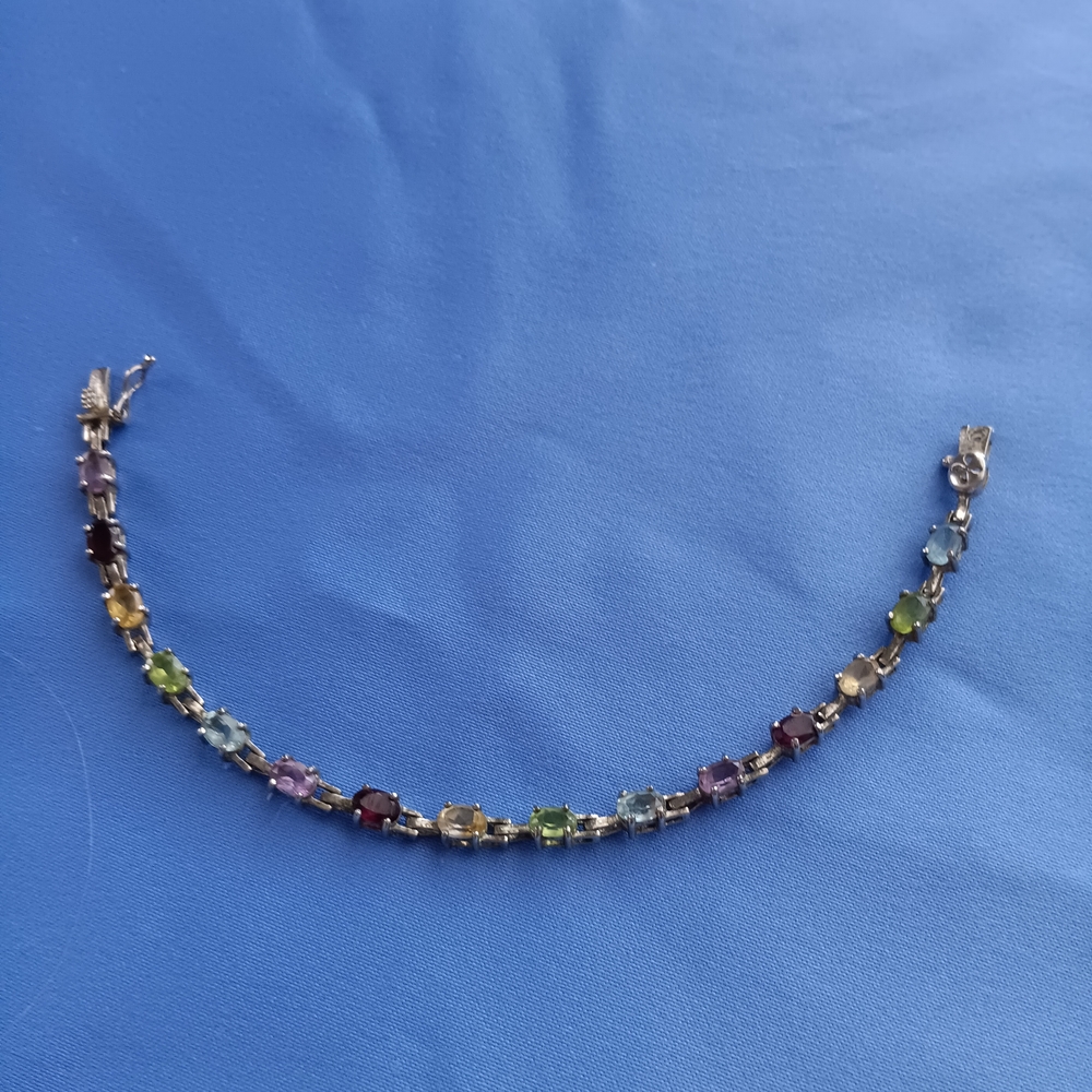 Elegant Multi-Color Gemstone Bracelet